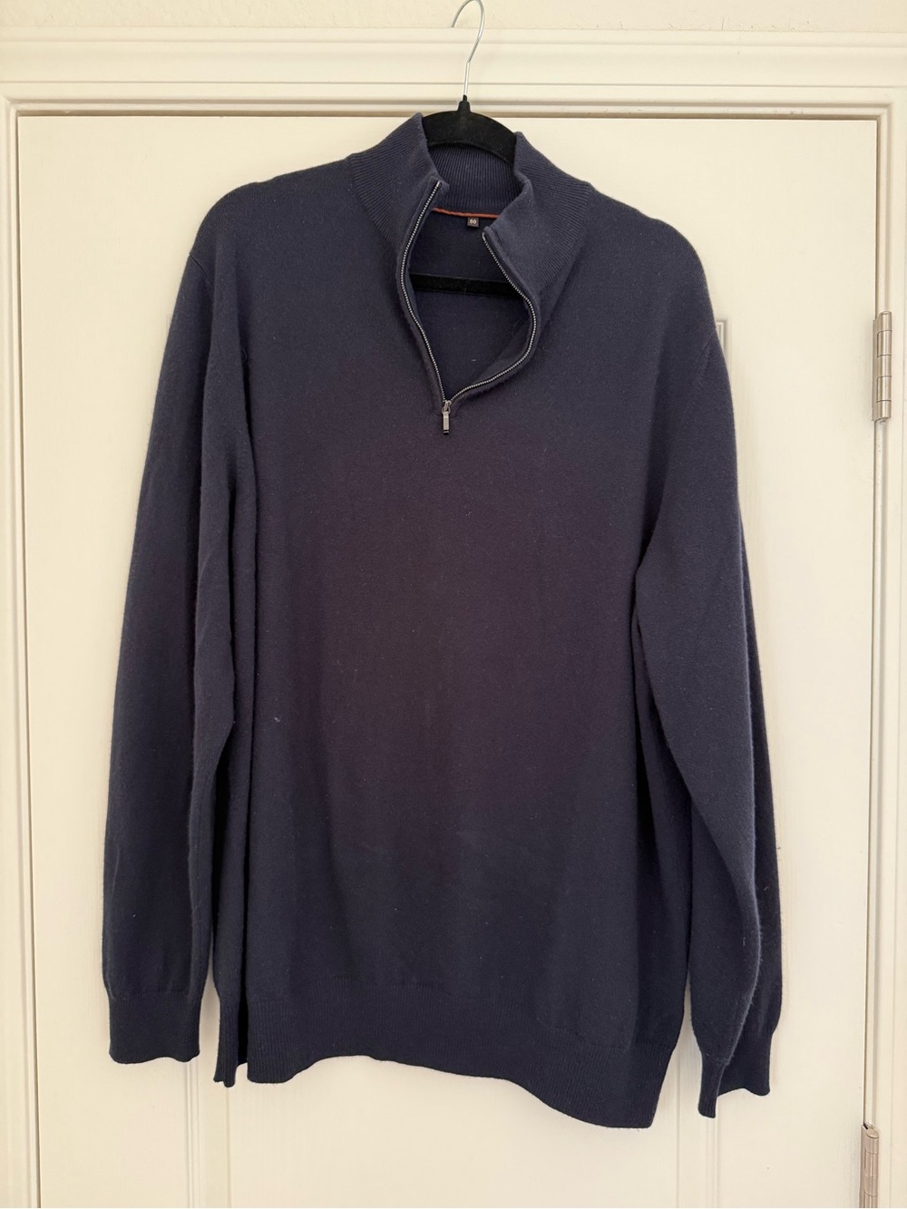 Loro Piana Men's Navy Baby Cashmere Zip-Neck Sweater - Lightweight Pullover